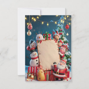 Tarjeta de invitación para Navidades en blanco
