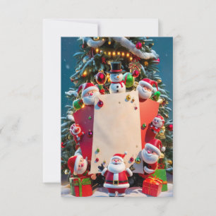 Tarjeta de invitación para Navidades en blanco