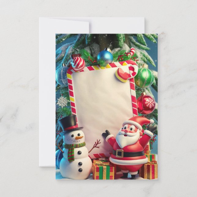 Tarjeta de invitación para Navidades en blanco (Anverso)