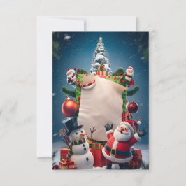 Tarjeta de invitación para Navidades en blanco