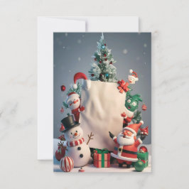 Tarjeta de invitación para Navidades en blanco