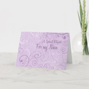 Tarjeta de invitación para Niece Flower Girl Púrpu