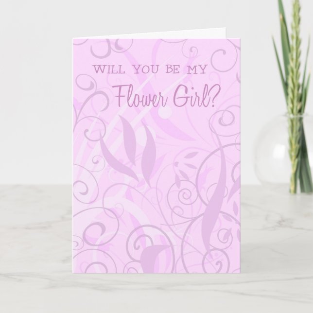 Tarjeta de invitación para niñas de flores de flor (Anverso)
