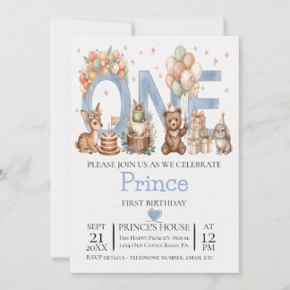 Tarjeta de invitación para niño por 1er cumpleaños