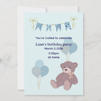 Tarjeta de invitación para niños de cumpleaños