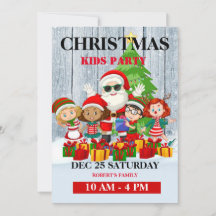 Tarjeta de invitación para niños Navidades colorid
