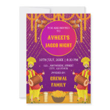 Tarjeta de Invitación para Noche de Jaggo Punjabi