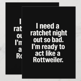 Tarjeta de Invitación para Noche de Rottweiler Rat