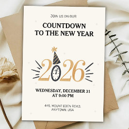 tarjeta de invitación para Nochevieja