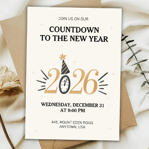 tarjeta de invitación para Nochevieja