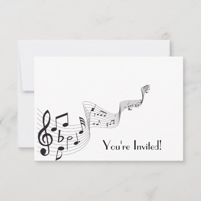 Tarjeta de invitación para notas musicales (Anverso)