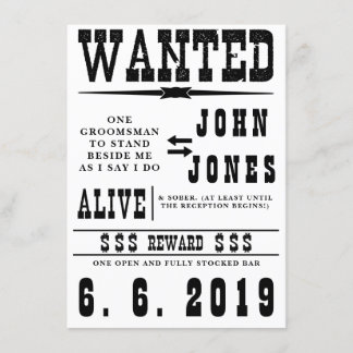 Tarjeta de invitación para padrino de boda con est