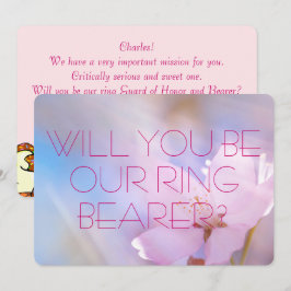 Tarjeta de invitación para portador de anillo de b