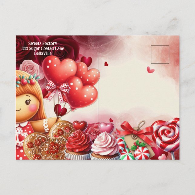 Tarjeta de Invitación para Postal de Fiesta Dulce  (Reverso)