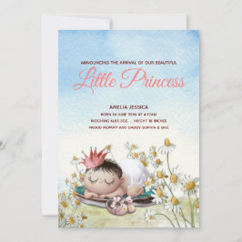 Tarjeta de Invitación para princesas que duermen