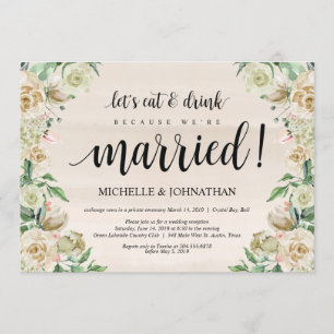 Tarjeta de invitación para recepción de boda cland