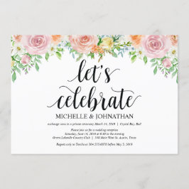 Tarjeta de invitación para recepción de boda con f