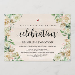 Tarjeta de invitación para recepción de boda de es
