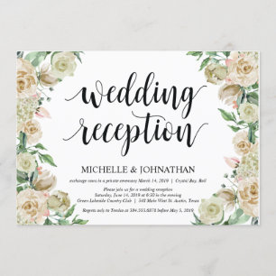 Tarjeta de invitación para recepción de boda de pr