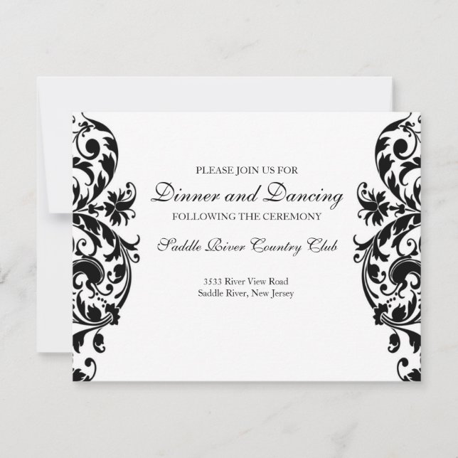 Tarjeta de Invitación para Recepción de Boda en Da (Anverso)