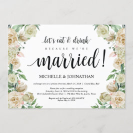 Tarjeta de invitación para recepción de boda fugaz