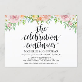 Tarjeta de invitación para recepción de boda íntim