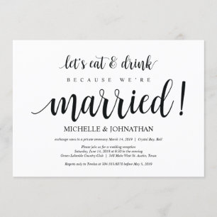Tarjeta de invitación para recepción de boda rústi