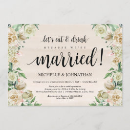 Tarjeta de invitación para recepción de boda secre