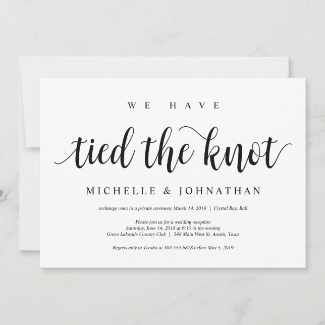 Tarjeta de Invitación para Recepción de Elopamient (Anverso)