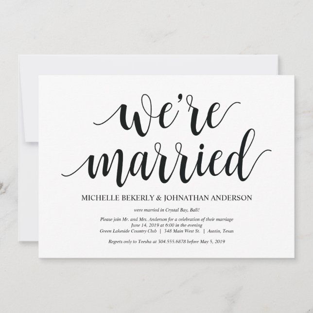 Tarjeta de Invitación para Recepción de Elopamient (Anverso)