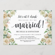 Tarjeta de invitación para recepción de fuga y cel