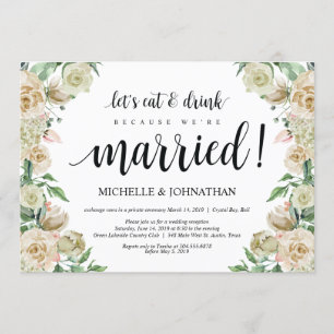Tarjeta de invitación para recepción de fuga y cel