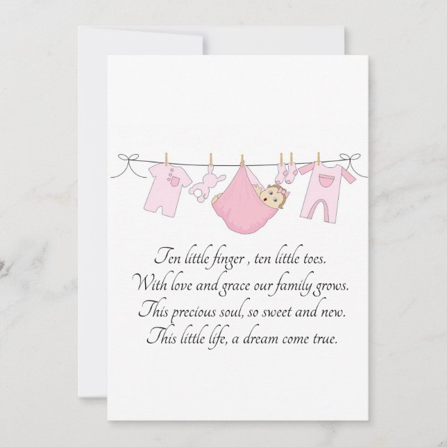 Tarjeta de invitación para recién nacidos (Anverso)