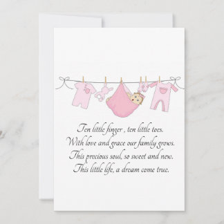 Tarjeta de invitación para recién nacidos