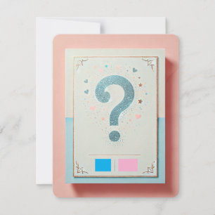Tarjeta de invitación para revelación de género Mu