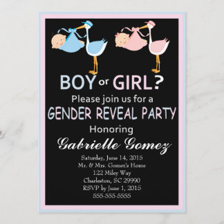Tarjeta de invitación para revelación de género pe