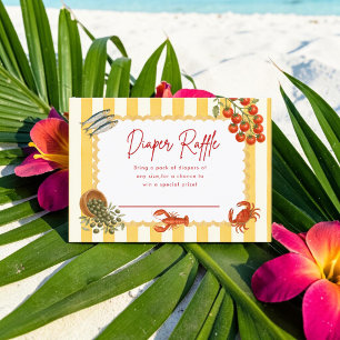 Tarjeta de invitación para rifa de pañales con tem