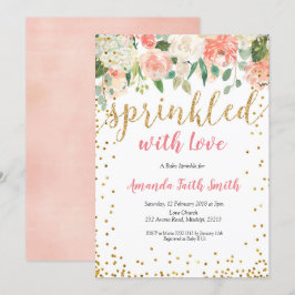 Tarjeta de invitación para rociado de bebé Floral