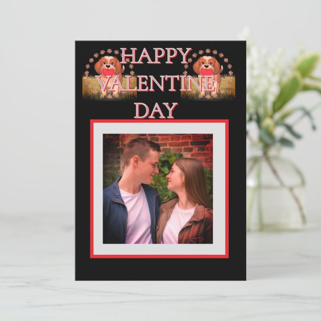 Tarjeta de invitación para San Valentín Day Hearts (Anverso de pie)