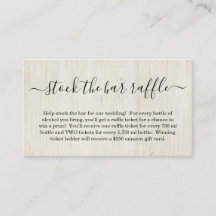 Tarjeta de invitación para sorteo de barra de rega