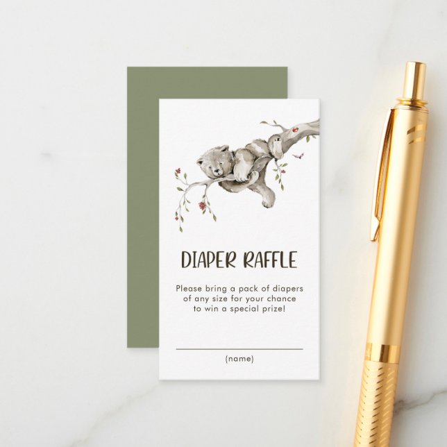 Tarjeta de invitación para sorteo de pañales con t (Anverso/Reverso In Situ)