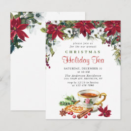 Tarjeta de invitación para té navideño de Navidade