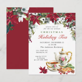 Tarjeta de invitación para té navideño de Navidade