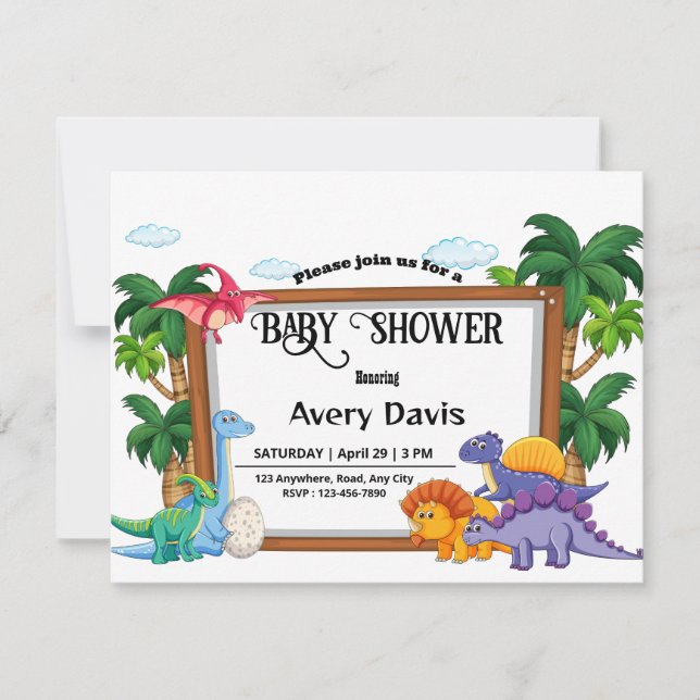 Tarjeta de invitación para temas de bosque de Baby (Anverso)
