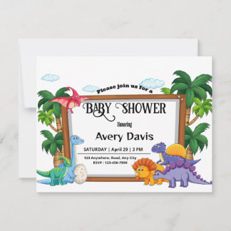Tarjeta de invitación para temas de bosque de Baby