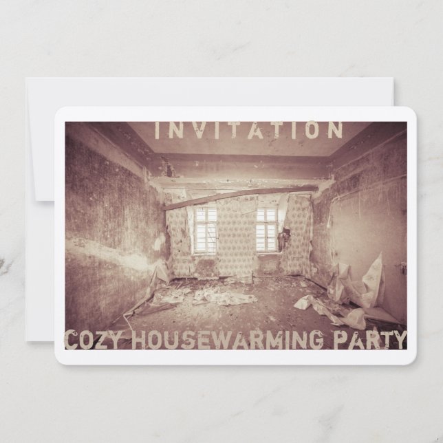 Tarjeta de invitación para un fiesta acogedor que  (Anverso)