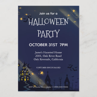 Tarjeta de invitación para una fiesta de Halloween