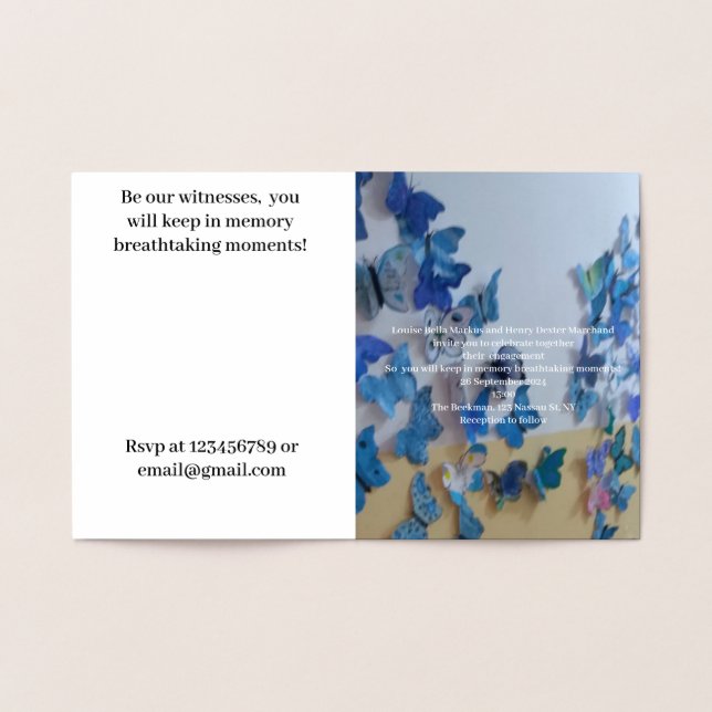 Tarjeta de Invitación Pequeña de Compromiso con Ho (Interior)