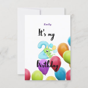 Tarjeta de invitación personalizada de cumpleaños 