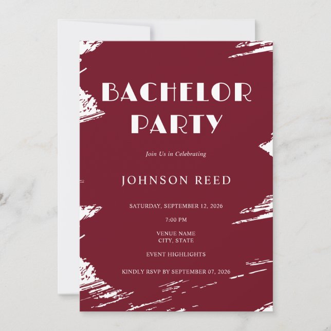 Tarjeta de invitación personalizada para despedida (Anverso)